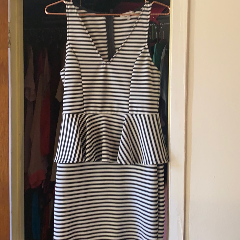 Black and white mini dress